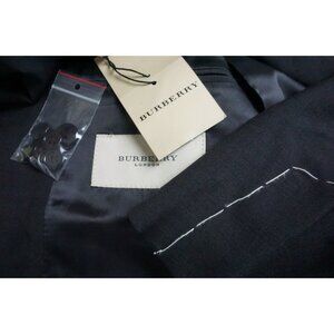 Burberry London Charcoal Gray Silk Blend 2 Pc Suit Jacket Pants 52S BIG GUY NEW